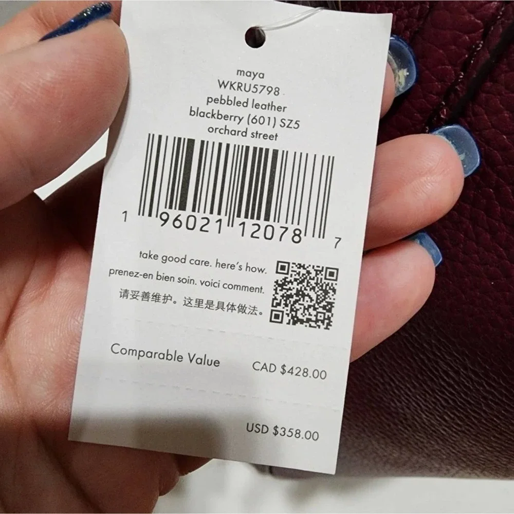 KATE Spade Orchard Street Maya Tote purse bag‎ in blackberry new!!!